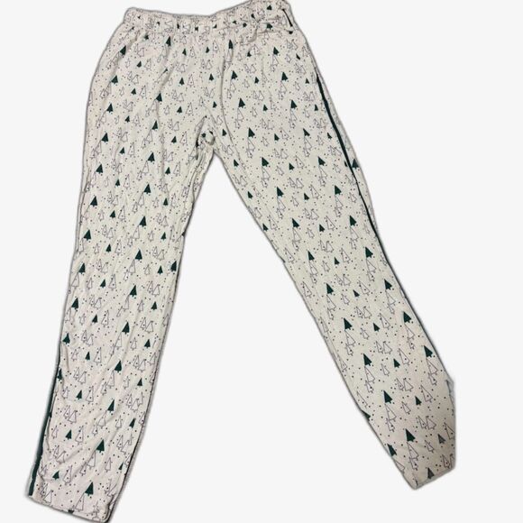 Soma Sleep Pajama Pants S Cream Green Christmas Trees Holiday Winter Lounge Cozy - Picture 3 of 5
